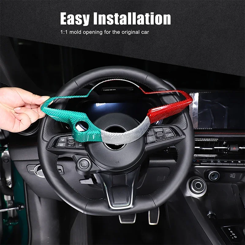 For Alfa Romeo Giulia Stelvio Tonale 2020-2022 Real Carbon Fiber Car Steering wheel frame decoration cover Stickers accessories
For Alfa Romeo Giulia Stelvio Tonale 2020-2022 Real Carbon Fiber Car Steering wheel frame decoration cover Stickers accessories