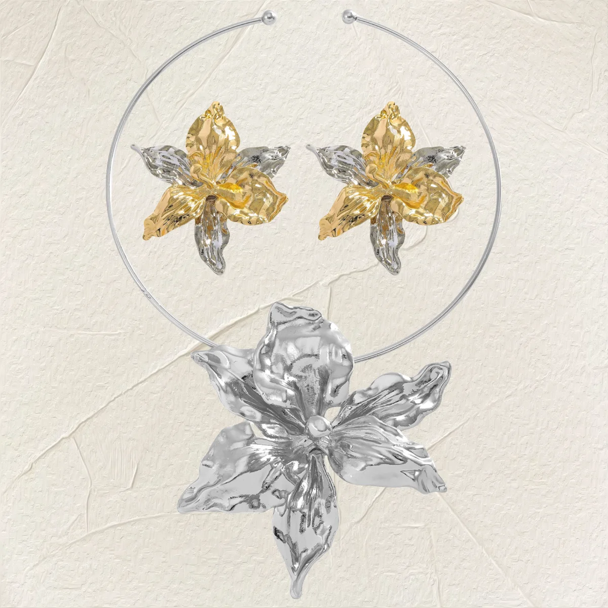 2025 ZAA Fashion Heavy Metal Alloy Flower Collar Earrings Set For Women Elegant&Noble Wedding Bride Jewelry Set
2025 ZAA Fashion Heavy Metal Alloy Flower Collar Earrings Set For Women Elegant&Noble Wedding Bride Jewelry Set