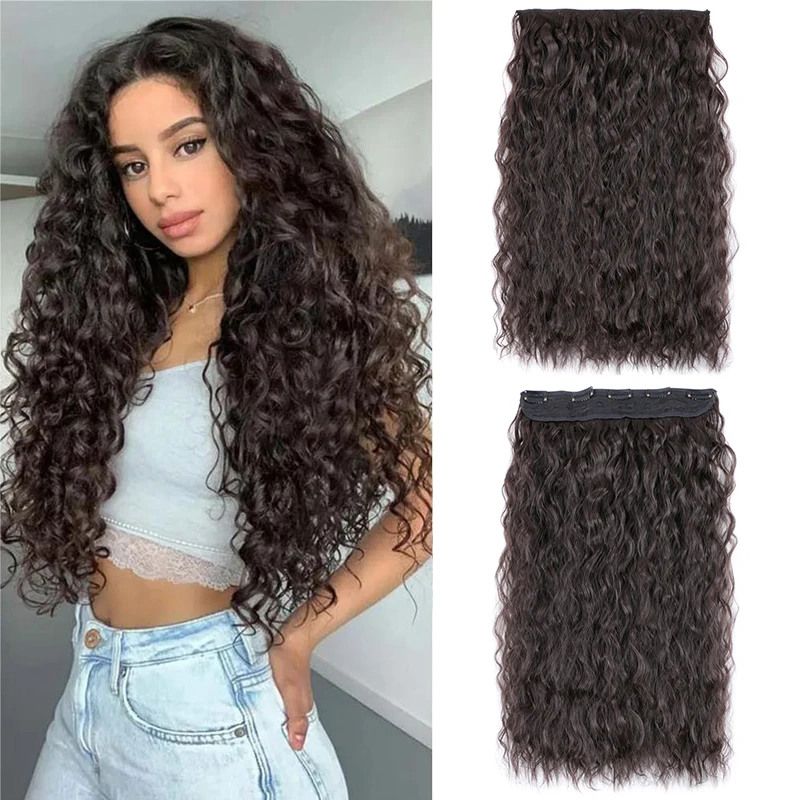 130g 5 Clips in Hair Extension Synthetic Long Water Wave Hairpiece Haistyle High Temperature Fibert Golden Brown Black
130g 5 Clips in Hair Extension Synthetic Long Water Wave Hairpiece Haistyle High Temperature Fibert Golden Brown Black