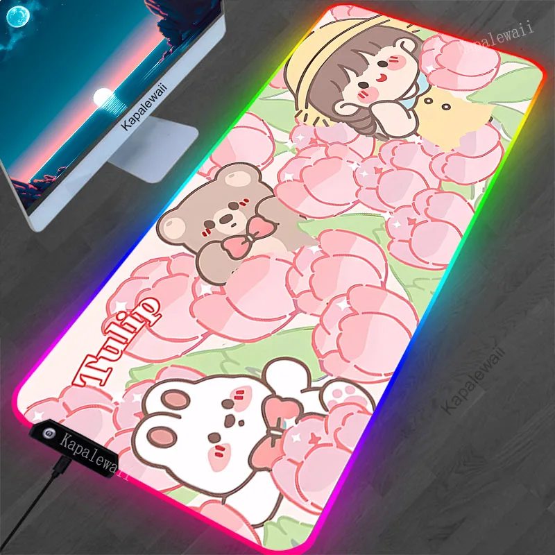Pink Large RGB Mouse Pad Gaming Mousepad LED Light Mouse Mat Gamer Mousepads Kawaii Bear Desk Pad RGB Keyboard Mats Carpet 90x40
Pink Large RGB Mouse Pad Gaming Mousepad LED Light Mouse Mat Gamer Mousepads Kawaii Bear Desk Pad RGB Keyboard Mats Carpet 90x40