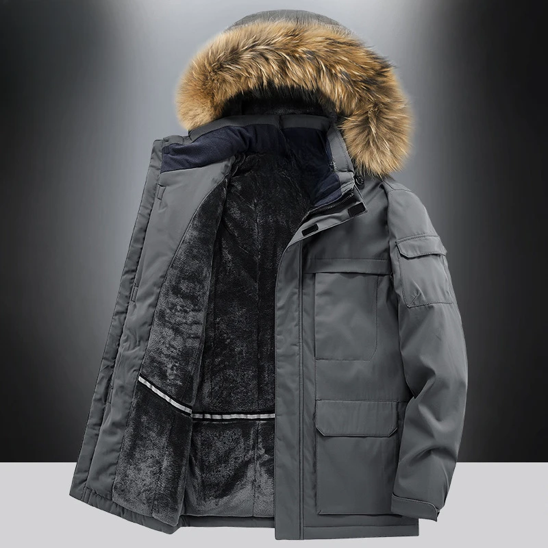 Winter Men's Outdoor Jacket Fur Collar Casaul Coat Autumn Warm Thick Jacket Men Hooded Parka Fleece Lined Thicken Warm Coat
Winter Men's Outdoor Jacket Fur Collar Casaul Coat Autumn Warm Thick Jacket Men Hooded Parka Fleece Lined Thicken Warm Coat