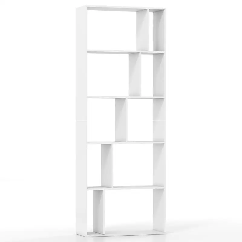 5-Tier Modern Bookshelf with Open Back and 2 Anti-Tipping Kits-White
5-Tier Modern Bookshelf with Open Back and 2 Anti-Tipping Kits-White