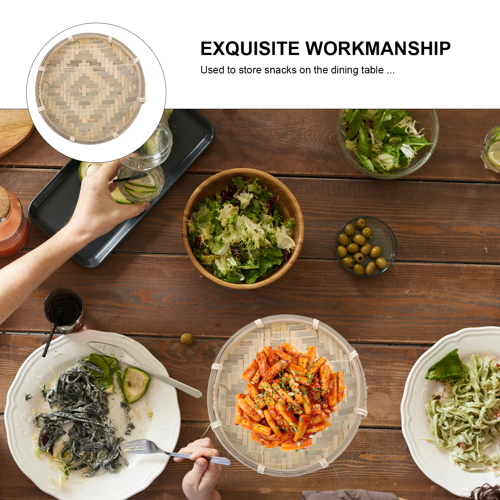 Bamboo Weaving Dessert Tray Elegant Beautiful Storage Gadget Suitable Families Restaurants Catering Events Textured Cake
Bamboo Weaving Dessert Tray Elegant Beautiful Storage Gadget Suitable Families Restaurants Catering Events Textured Cake