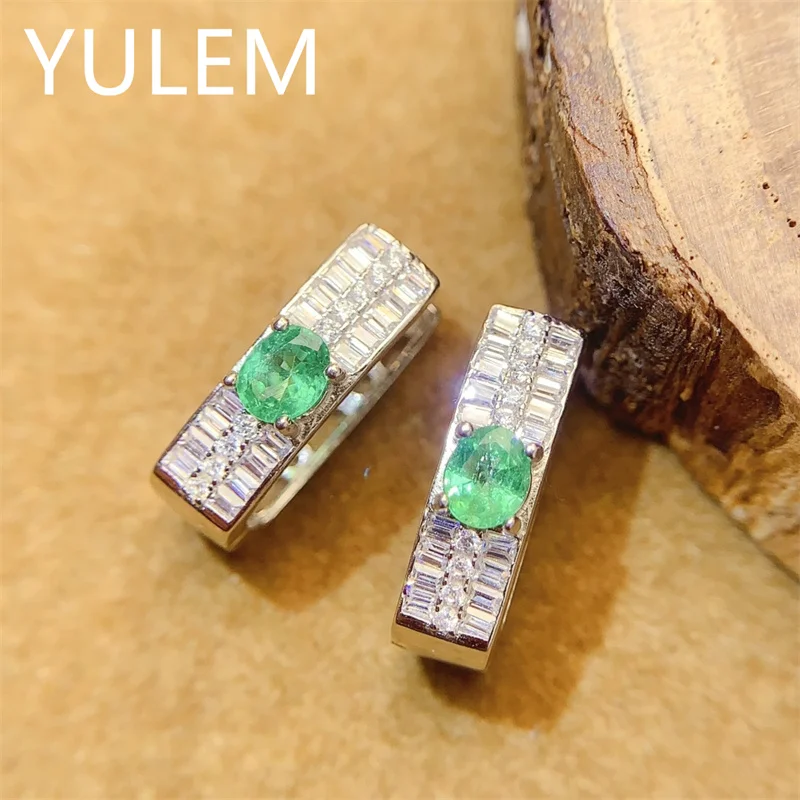 YULEM Luxury 925 Silver for Wedding 4*5mm Natural Emerald Earrings with Certificate Gold Plated Silver Bridal Jewelry
YULEM Luxury 925 Silver for Wedding 4*5mm Natural Emerald Earrings with Certificate Gold Plated Silver Bridal Jewelry