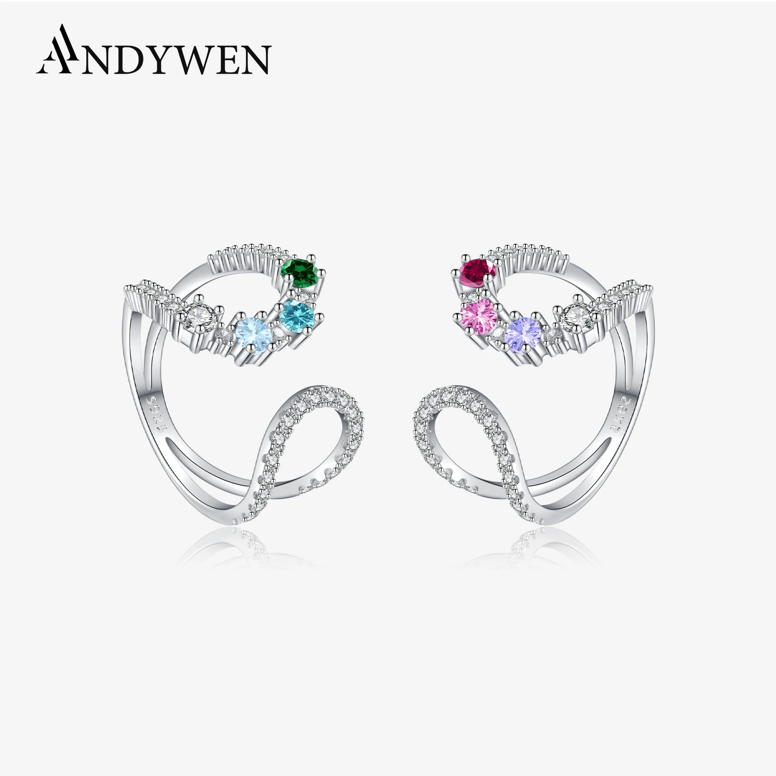 ANDYWEN 925 Sterling Silver Irregular Hoop Ring with Multicolor Zircon CZ, Modern Chic Elegant Party Jewelry Gift for Women
ANDYWEN 925 Sterling Silver Irregular Hoop Ring with Multicolor Zircon CZ, Modern Chic Elegant Party Jewelry Gift for Women