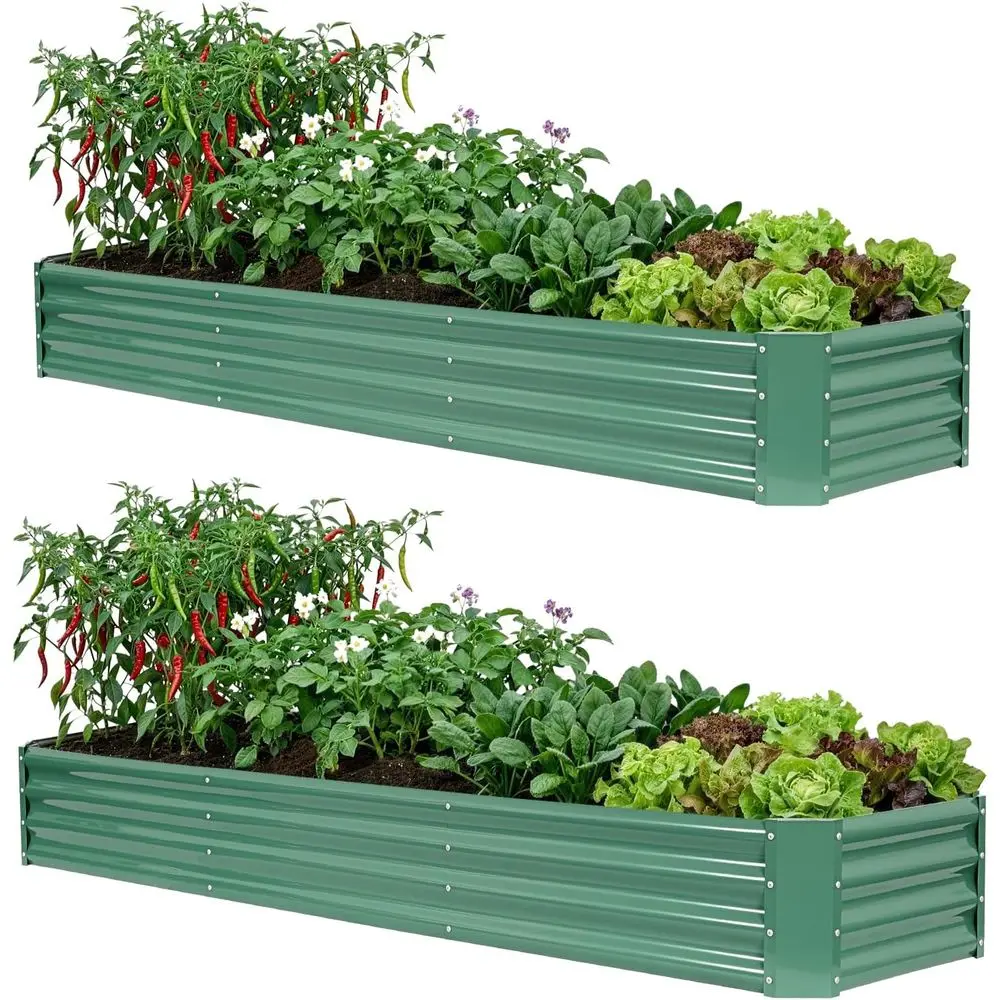 2 Pack 8x2x1ft Galvanized Metal Raised Garden Beds, Easy Assembly, Ideal for Outdoor Planting, Vegetables, Herbs - Lotus Green
2 Pack 8x2x1ft Galvanized Metal Raised Garden Beds, Easy Assembly, Ideal for Outdoor Planting, Vegetables, Herbs - Lotus Green