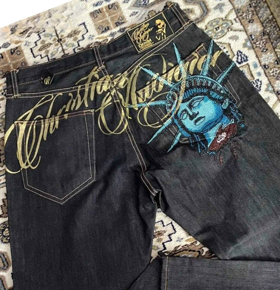 Vintage Liberty Shiny Rhinestone Jeans Casual Denim Pants Low Waist Straight Wide Leg Jeans Harajuku Y2k 2000s Women Clothing
Vintage Liberty Shiny Rhinestone Jeans Casual Denim Pants Low Waist Straight Wide Leg Jeans Harajuku Y2k 2000s Women Clothing