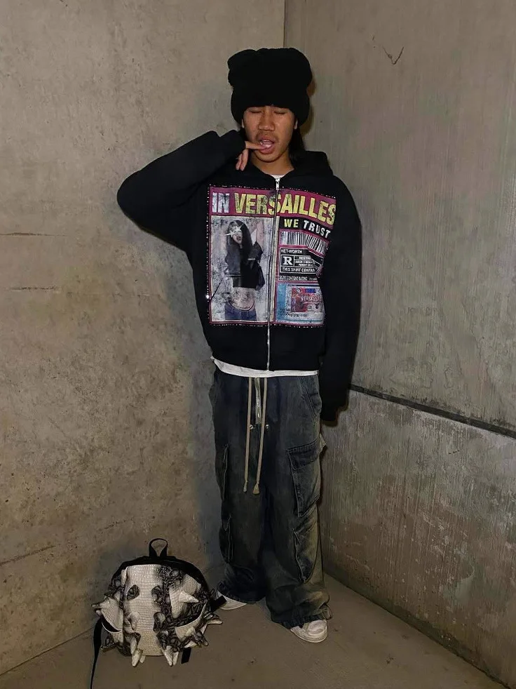 Y2K Street Casual Sle Retro Print Hooded Open Cardigan Sweatirt ex Loose Zipper irt Versatile Outerwear
Y2K Street Casual Sle Retro Print Hooded Open Cardigan Sweatirt ex Loose Zipper irt Versatile Outerwear