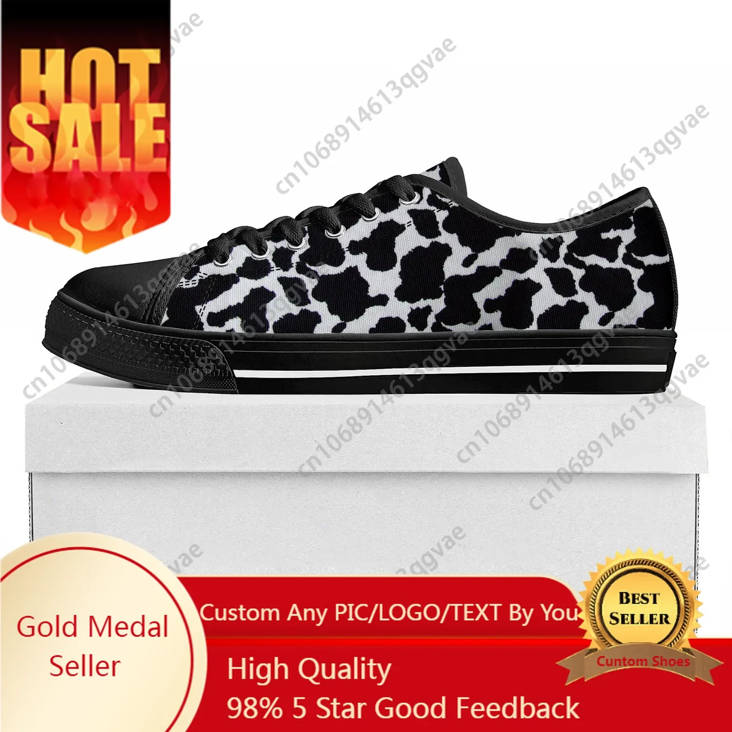 Cow Print 3D Pattern Low Top High Quality Sneakers Mens Womens Teenager Canvas Sneaker Black White Printed Couple Custom Shoe
Cow Print 3D Pattern Low Top High Quality Sneakers Mens Womens Teenager Canvas Sneaker Black White Printed Couple Custom Shoe