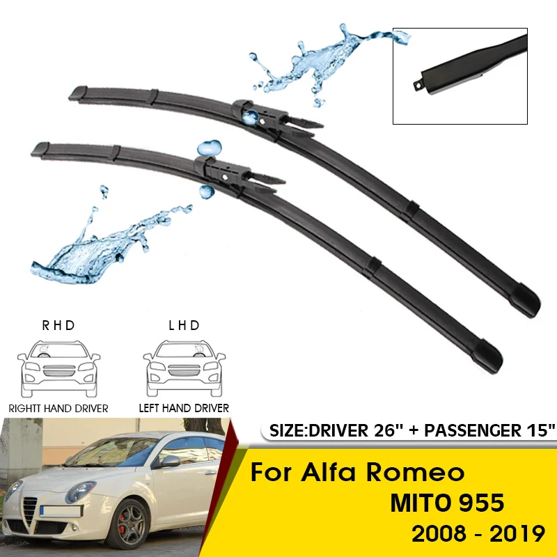 Car Wiper Blades For Alfa Romeo Mito 955 2008-2019 Windshield Windscreen Front Window Blades 26"+15" Car Accessories
Car Wiper Blades For Alfa Romeo Mito 955 2008-2019 Windshield Windscreen Front Window Blades 26"+15" Car Accessories