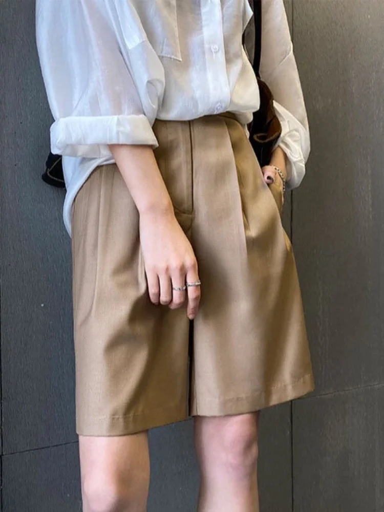High Waist Wide Leg Suit Shorts for Women Spring Summer Button Straight Short Pants Office Lady Fashion Casual Womens Shorts
High Waist Wide Leg Suit Shorts for Women Spring Summer Button Straight Short Pants Office Lady Fashion Casual Womens Shorts