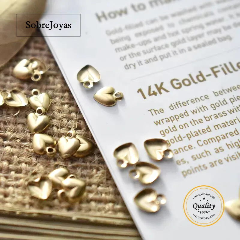 14 К позолоченный кулон в форме сердца 4,8x6,1 мм для DIY браслета, ожерелья, изготовления ювелирных изделий, подвески 
14 К позолоченный кулон в форме сердца 4,8x6,1 мм для DIY браслета, ожерелья, изготовления ювелирных изделий, подвески