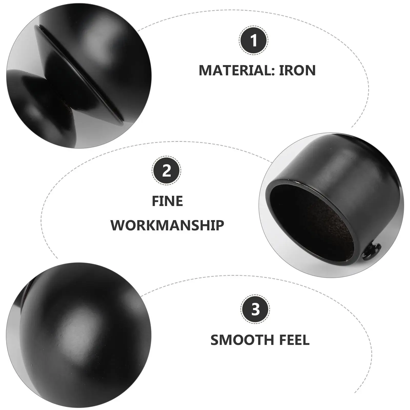 2 Pcs Bracket Accessories Black Decorative Ends Ball Rod Curtain Rod End Living Room Bedroom Home Window Hardware
2 Pcs Bracket Accessories Black Decorative Ends Ball Rod Curtain Rod End Living Room Bedroom Home Window Hardware