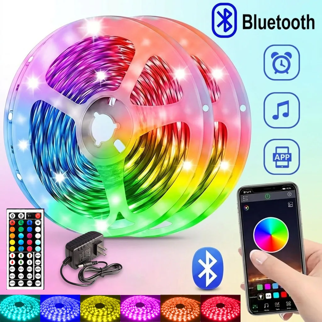 98.4FT 3535 LED Strip Lights with 44 Key Remote, Smart Light Strips with Bluetooth App Control RGB Led Lights for Bedroom, Music Sync Color Changing Lights for Room Party Kitchen, Living Room TV Back light, Home Ambient Decoration
98.4FT 3535 LED Strip Lights with 44 Key Remote, Smart Light Strips with Bluetooth App Control RGB Led Lights for Bedroom, Music Sync Color Changing Lights for Room Party Kitchen, Living Room TV Back light, Home Ambient Decoration