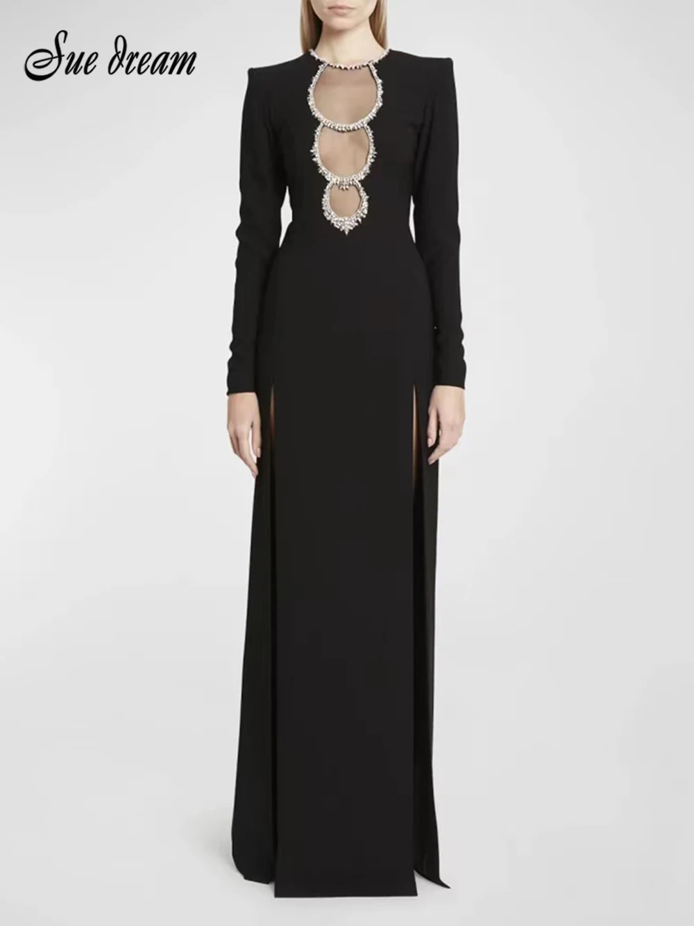 2024 Summer New Women's Black Sexy Long Sleeve O-Neck Diamond Mesh Spliced Bandage Split Long Dress Bodycon Celebrity Club Dress
2024 Summer New Women's Black Sexy Long Sleeve O-Neck Diamond Mesh Spliced Bandage Split Long Dress Bodycon Celebrity Club Dress