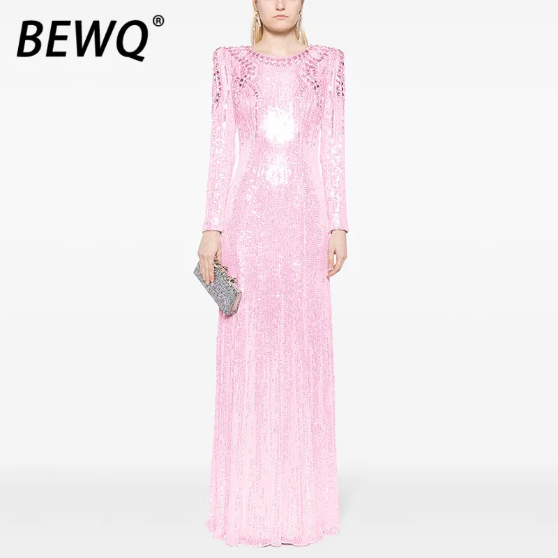 BEWQ модное женское элегантное платье с круглым вырезом и длинными рукавами, расшитое бисером и высокой талией, однотонное вечернее платье, новинка осени 2023 г.
BEWQ модное женское элегантное платье с круглым вырезом и длинными рукавами, расшитое бисером и высокой талией, однотонное вечернее платье, новинка осени 2023 г.