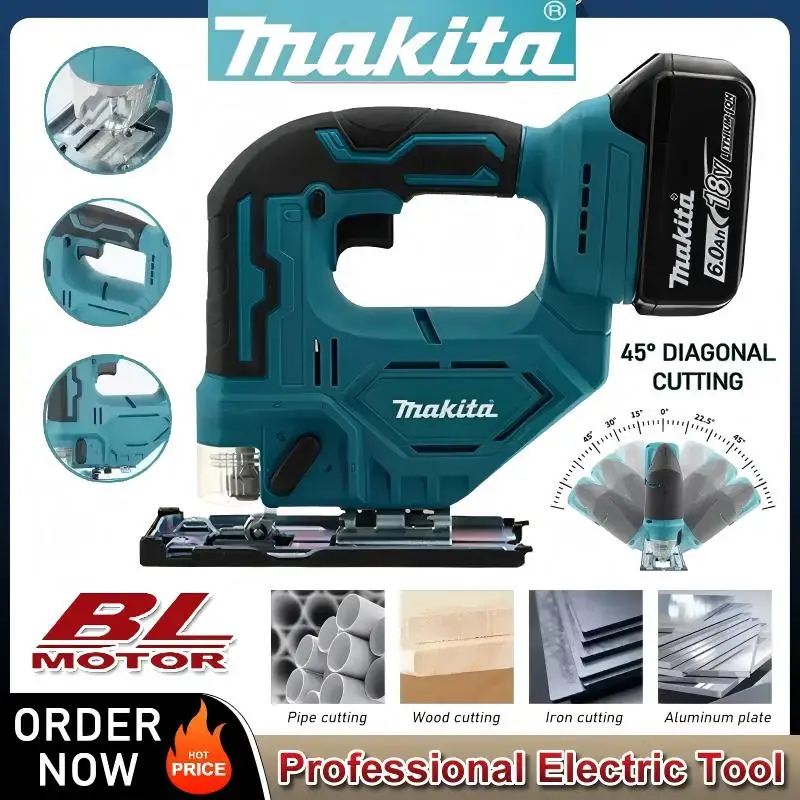 New Makita DJV182Z Cordless 18V Lithium Battery Rechargeable Electric Jig Saw Curve Saw Woodworking Cutting Multifunction Saw
New Makita DJV182Z Cordless 18V Lithium Battery Rechargeable Electric Jig Saw Curve Saw Woodworking Cutting Multifunction Saw