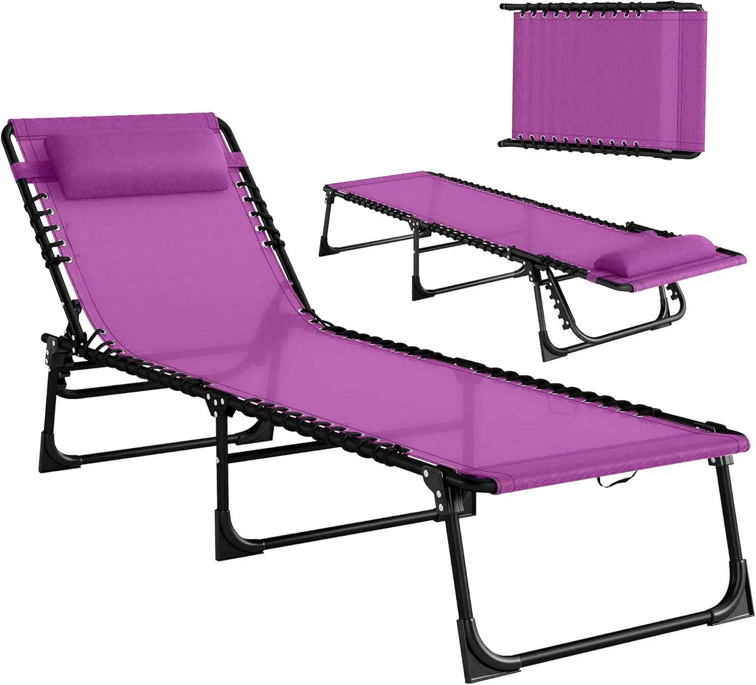 Folding Chaise Lounge Chair, Outdoor Sun Tanning Recliner with Adjustable Backrest, Breathable Mesh Seat for Beach Poolside Yard
Folding Chaise Lounge Chair, Outdoor Sun Tanning Recliner with Adjustable Backrest, Breathable Mesh Seat for Beach Poolside Yard