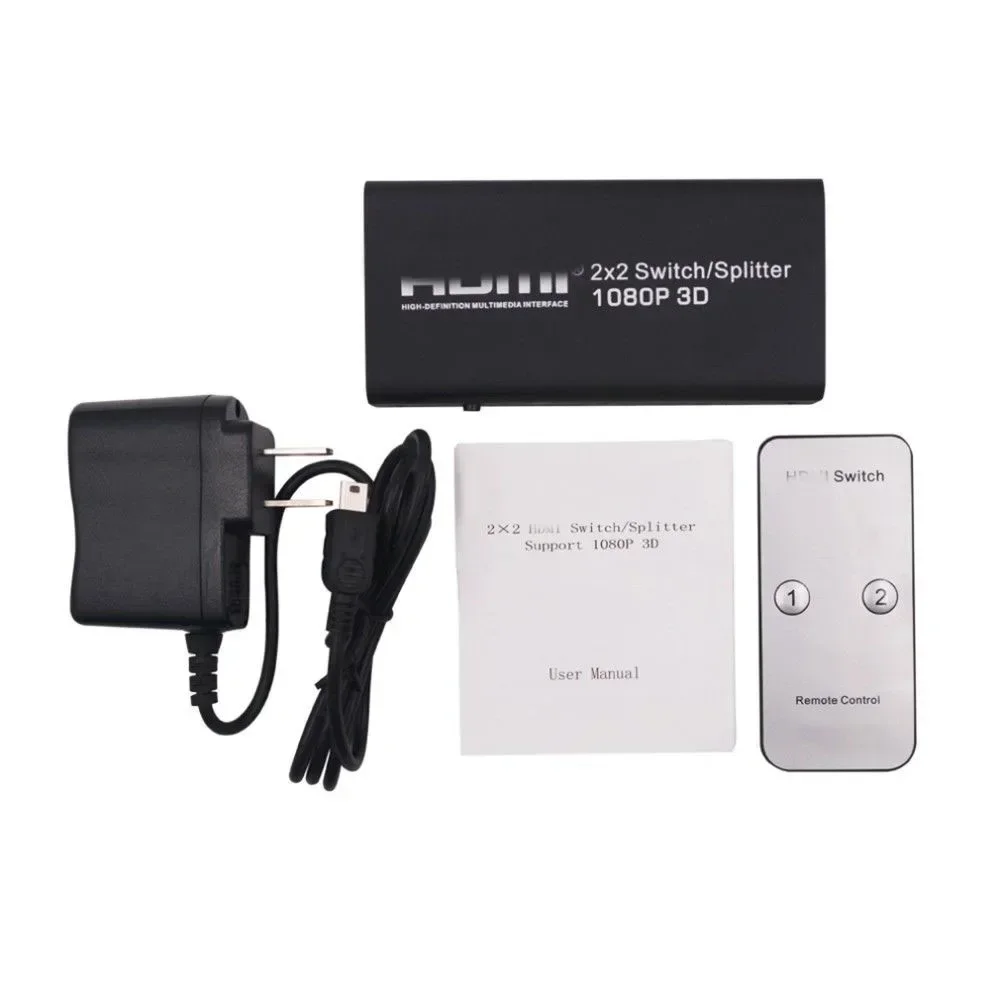 Full 1080P 3D HD 2x2 Switch Switcher Splitter Universal 10M Input Distance Support 1080P HDMI-compatible Splitter For PC Laptop
Full 1080P 3D HD 2x2 Switch Switcher Splitter Universal 10M Input Distance Support 1080P HDMI-compatible Splitter For PC Laptop