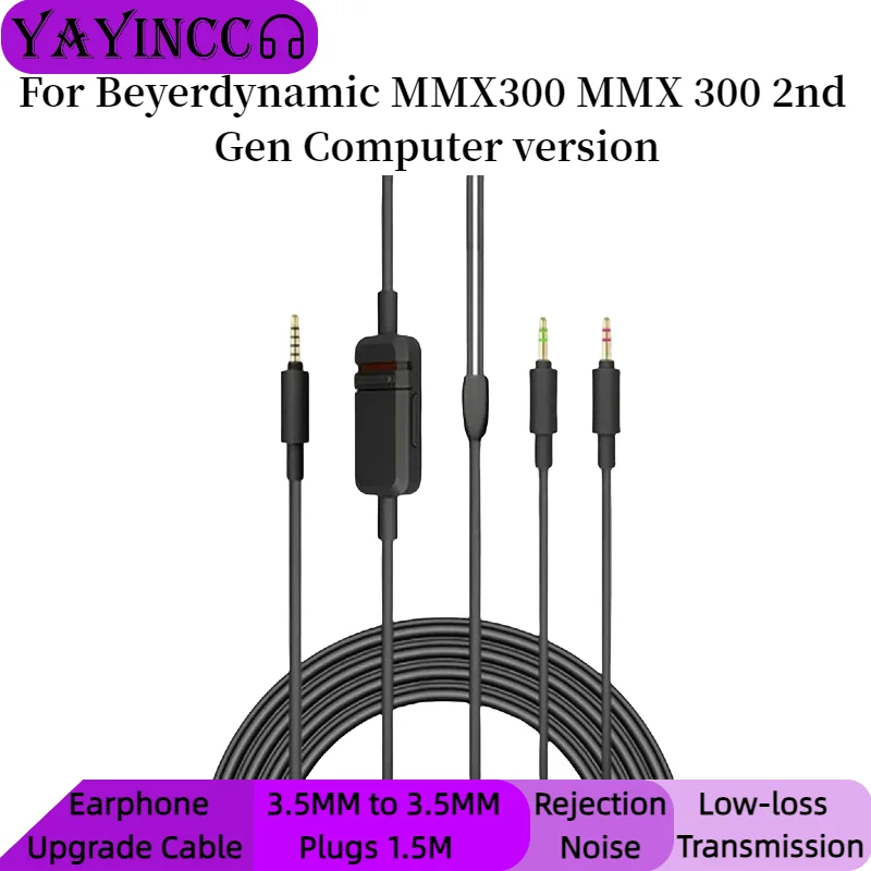YAYINCC Replacement Computer version earphone cord For Beyerdynamic MMX300 2nd Gen Gaming Headsets With Mic Mute Volume Control
YAYINCC Replacement Computer version earphone cord For Beyerdynamic MMX300 2nd Gen Gaming Headsets With Mic Mute Volume Control