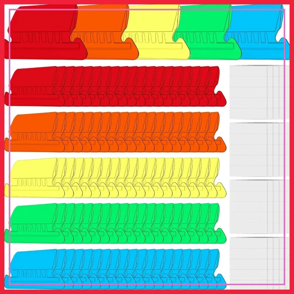 100 Sets Hanging File Folder Labels, 2" Tabs and Inserts, Multicolor File Folder Tabs for Organizing Documents
100 Sets Hanging File Folder Labels, 2" Tabs and Inserts, Multicolor File Folder Tabs for Organizing Documents
