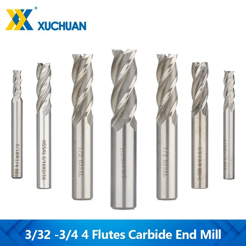 Inch HSS End Mills 4 Flutes Carbide Milling Cutter End Mills For Cnc Maching Metalworking CNC Router Bit 5/6/8pcs
Inch HSS End Mills 4 Flutes Carbide Milling Cutter End Mills For Cnc Maching Metalworking CNC Router Bit 5/6/8pcs