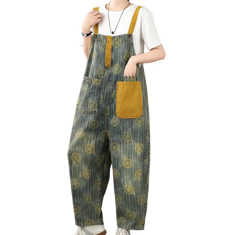 Masss Wasss Summer Vintage Denim Overalls Womens Printed Fashion Loose Denim Pants Ladies Classic Floral Jeans Casual Trousers
Masss Wasss Summer Vintage Denim Overalls Womens Printed Fashion Loose Denim Pants Ladies Classic Floral Jeans Casual Trousers