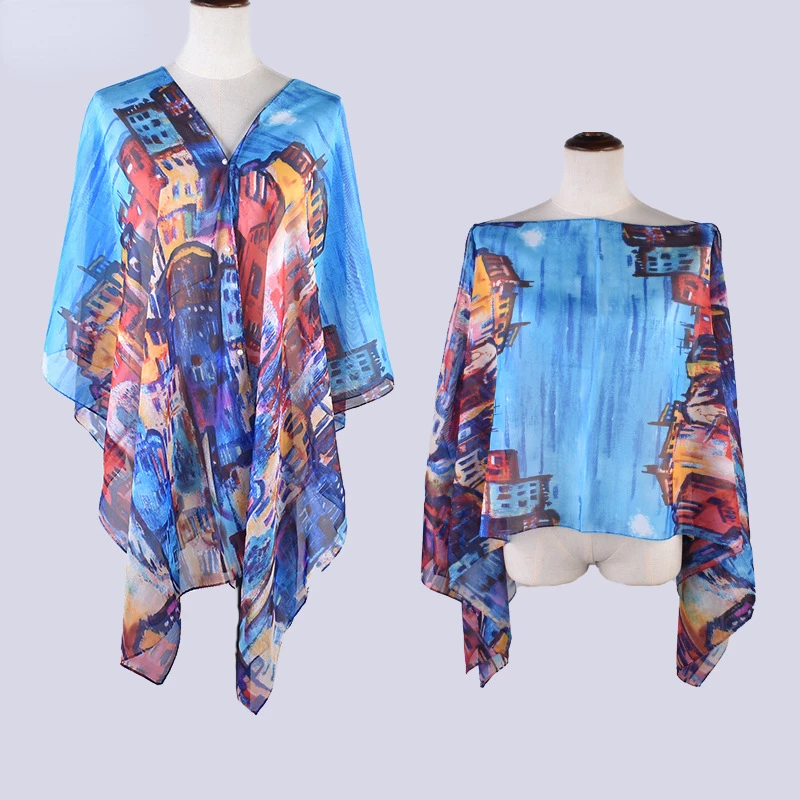 Summer Women's Sun Protection Clothing Thin Printed Chiffon Shawl Seaside Shawl Tourist Pearl Button Beach Towel Skinny Scarf
Summer Women's Sun Protection Clothing Thin Printed Chiffon Shawl Seaside Shawl Tourist Pearl Button Beach Towel Skinny Scarf