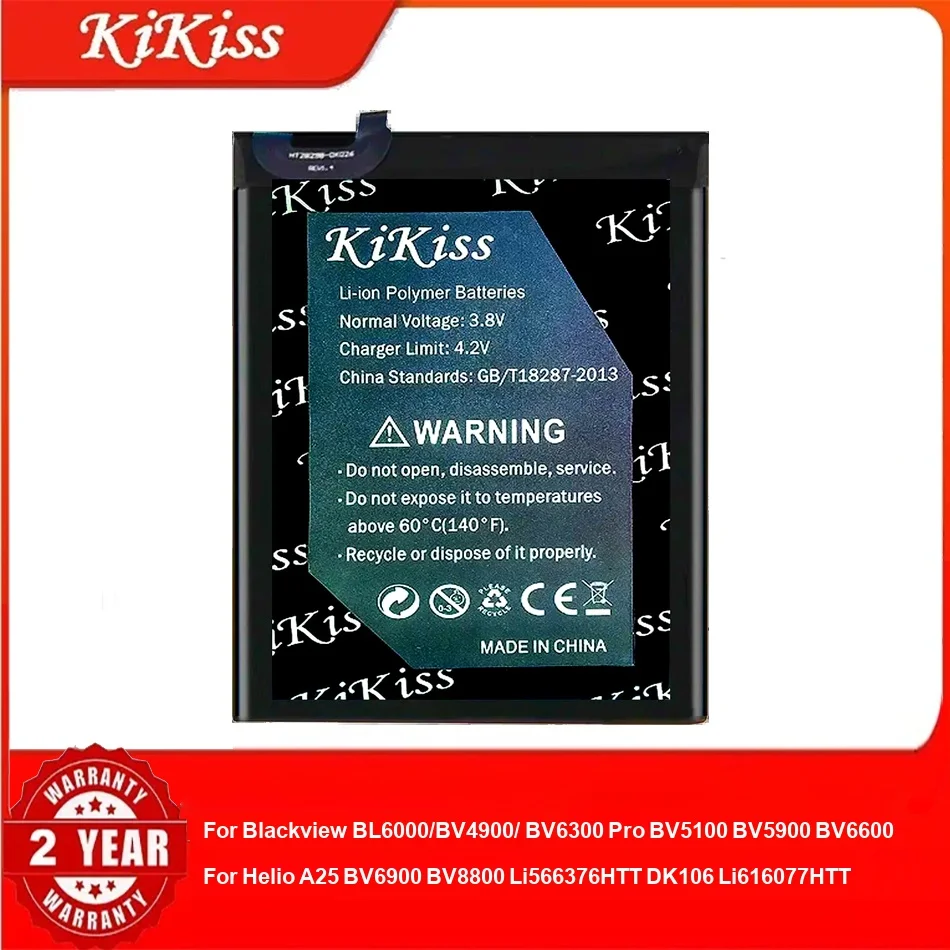 Battery For Blackview BL6000/BV4900/ BV6300 Pro BV5100 BV5900 BV6600 Helio A25 BV6900 BV8800 Li566376htt DK106 Li616077htt
Battery For Blackview BL6000/BV4900/ BV6300 Pro BV5100 BV5900 BV6600 Helio A25 BV6900 BV8800 Li566376htt DK106 Li616077htt