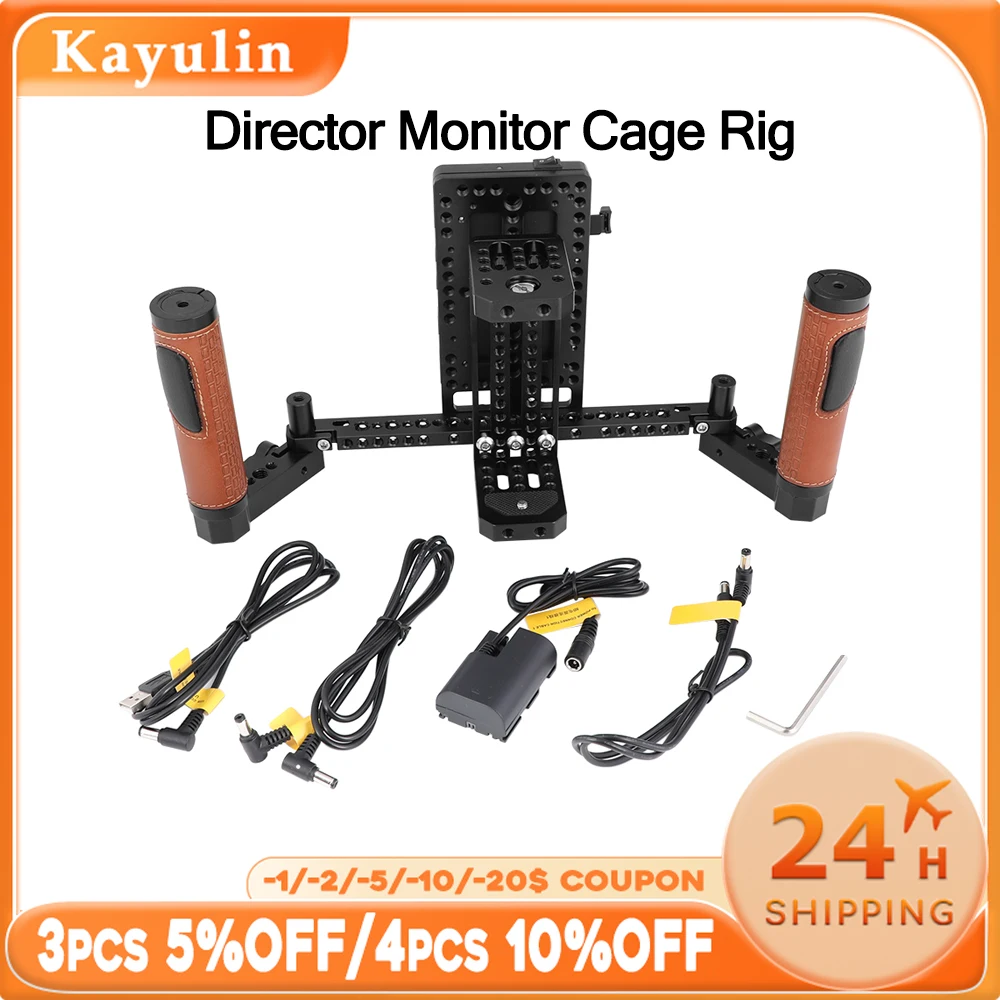 KAYULIN Director Monitor Cage Rig for 5" & 7" LCD Monitors, with V Lock Power Splitter & Dual Leather Handle, Camera Accessories
KAYULIN Director Monitor Cage Rig for 5" & 7" LCD Monitors, with V Lock Power Splitter & Dual Leather Handle, Camera Accessories