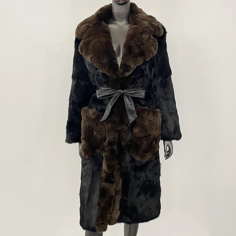 MENINA 2025 New Autumn Winter Real Rabbit Fur Jacket Women Long Belt Natural Rabbit Fur Coat Female Casual Solid Color Fur Coat
MENINA 2025 New Autumn Winter Real Rabbit Fur Jacket Women Long Belt Natural Rabbit Fur Coat Female Casual Solid Color Fur Coat