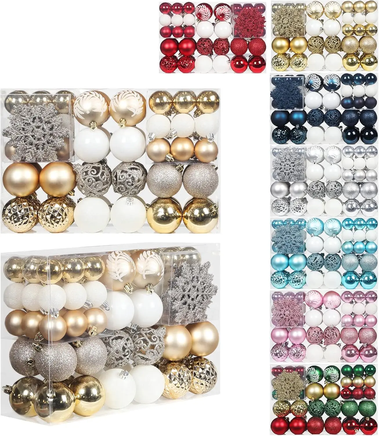 Набор из 86 небьющихся рождественских шаров и снежинок из золота Шампанского для елочных украшений
Набор из 86 небьющихся рождественских шаров и снежинок из золота Шампанского для елочных украшений