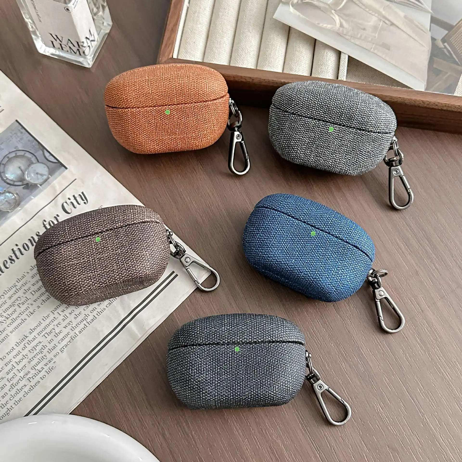 Luxury Fabric Case for Sony WF-1000XM5 Shockproof Anti-Scratch Protective Cover with Carabiner Cloth Texture Earbud Case
Luxury Fabric Case for Sony WF-1000XM5 Shockproof Anti-Scratch Protective Cover with Carabiner Cloth Texture Earbud Case