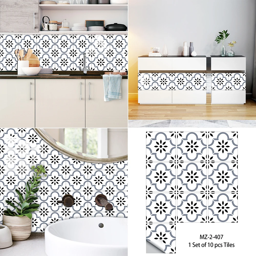 10pcs European Style Tiles Sticker Kitchen Backsplash Oil-proof Bathroom Wardrobe Home Decor Wall Decals Self-adhesive Art Mural
10pcs European Style Tiles Sticker Kitchen Backsplash Oil-proof Bathroom Wardrobe Home Decor Wall Decals Self-adhesive Art Mural
