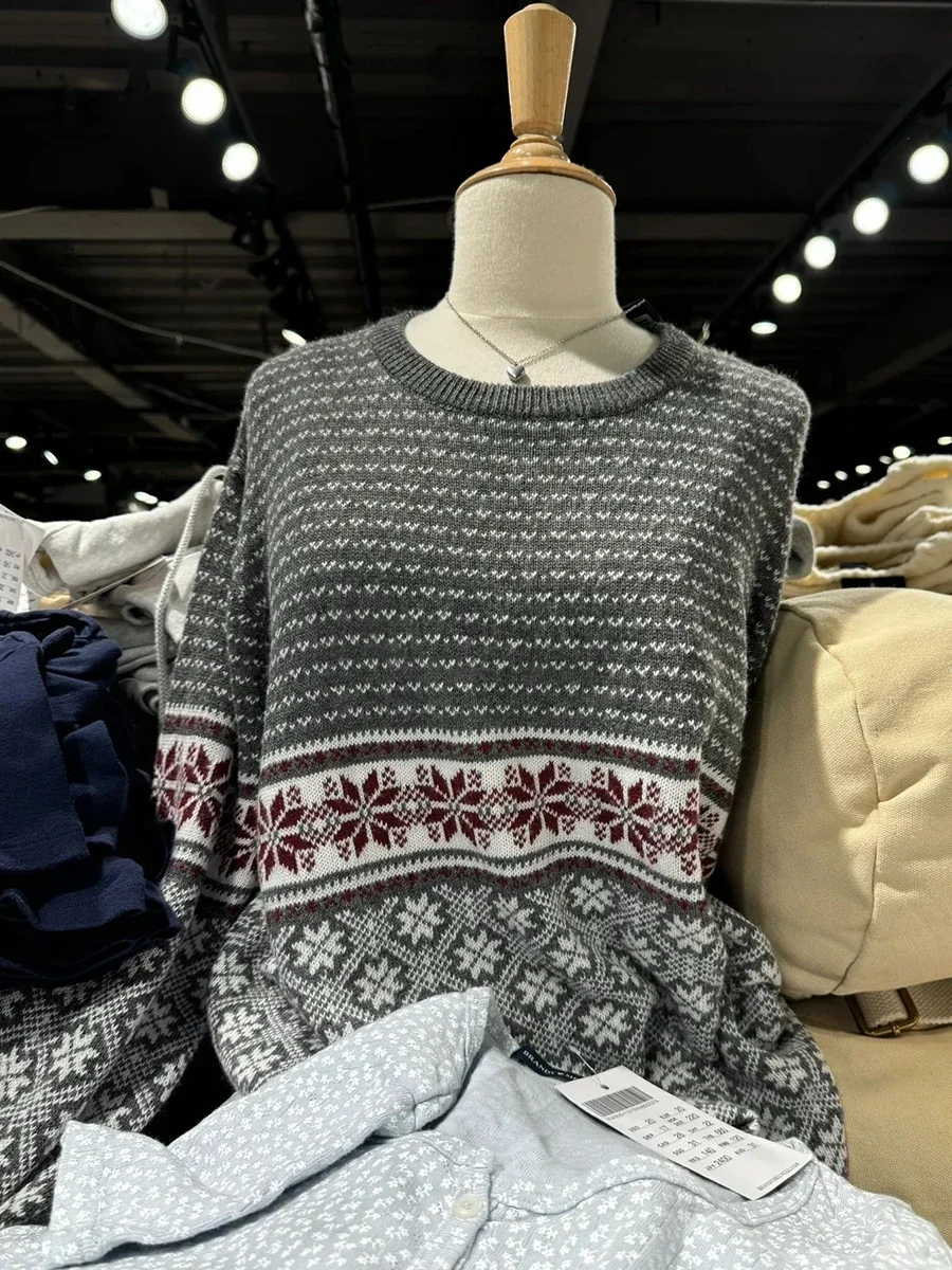 Snowflake Jacquard Sweater Woman Autumn Round Neck Long Sleeve Cotton Jumpers Gray American Vintage Streetwear Pullover Y2k Tops
Snowflake Jacquard Sweater Woman Autumn Round Neck Long Sleeve Cotton Jumpers Gray American Vintage Streetwear Pullover Y2k Tops