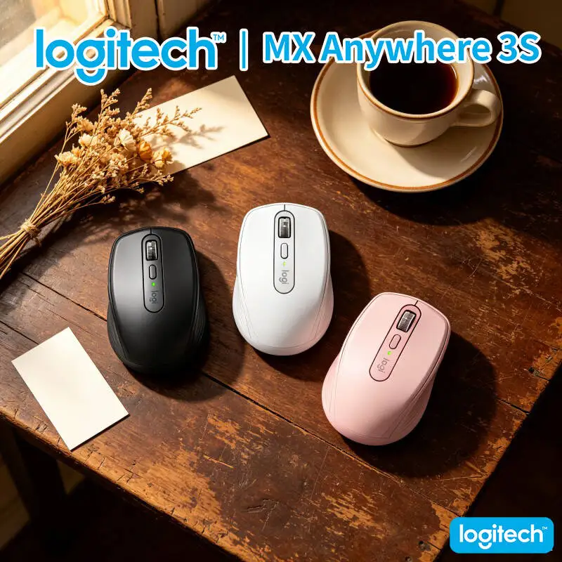 Wireless MX Anywhere 3S Mouse - 8000 DPI 3-Device Bluetooth Hyper-Scroll Great for Pet Design Team Meeting Project Discussion