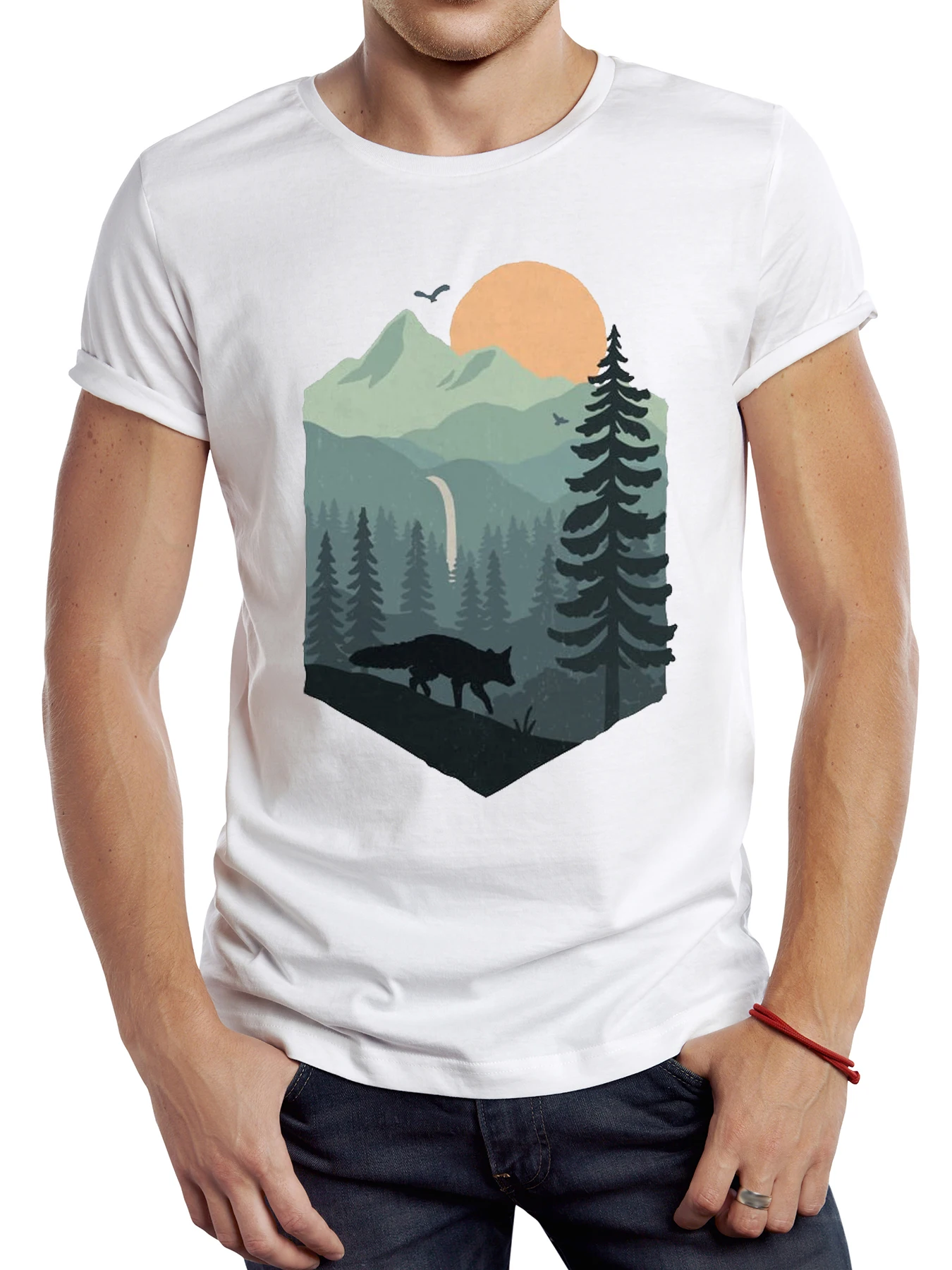 FPACE Vintage Geometric Forest Fox Men T Shirt Casual Familiar Forest Male Tops Hipster RetroAbstract Landscape Printed Tee
FPACE Vintage Geometric Forest Fox Men T Shirt Casual Familiar Forest Male Tops Hipster RetroAbstract Landscape Printed Tee