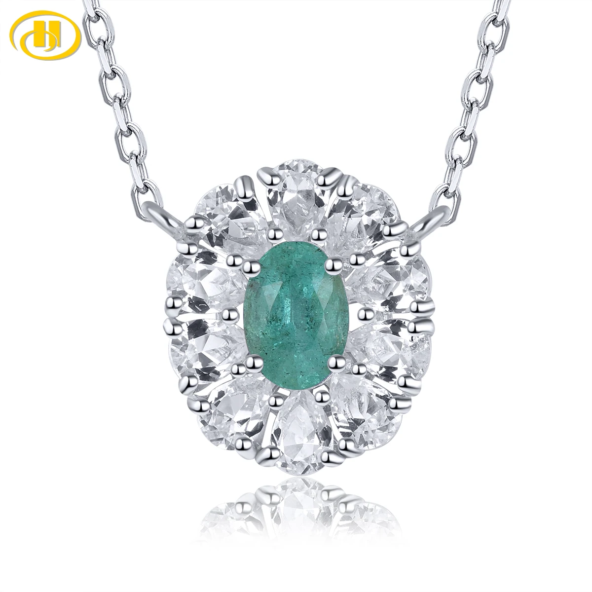 Natural Emerald White Topaz Solid Sterling Silver Pendants Rhodium Plated 0.4 Carats Genuine Gemstone Women Daily Jewelrys
Natural Emerald White Topaz Solid Sterling Silver Pendants Rhodium Plated 0.4 Carats Genuine Gemstone Women Daily Jewelrys