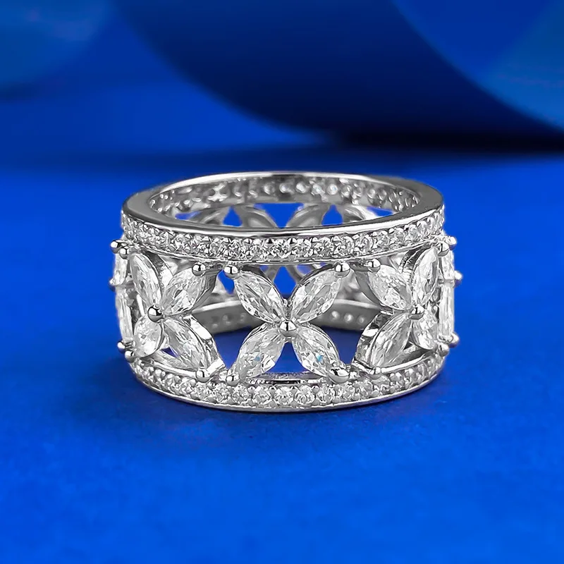 Женские кольца Eternity Promise из стерлингового серебра 925 пробы с кубическим цирконием и изящным цветком на палец
Женские кольца Eternity Promise из стерлингового серебра 925 пробы с кубическим цирконием и изящным цветком на палец