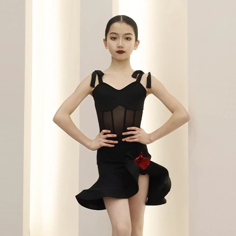 Children Latin Dance Dress Rumba Tango Salsa Dancing Clothes Black Bodysuit Skirt ChaCha Dance Stage Performance Costume DL11627
Children Latin Dance Dress Rumba Tango Salsa Dancing Clothes Black Bodysuit Skirt ChaCha Dance Stage Performance Costume DL11627