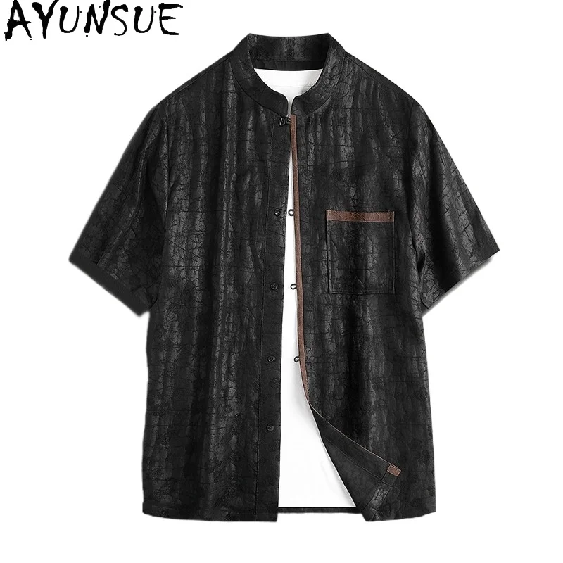 AYUNSUE 100% Real Mulberry Silk Shirts for Man High Quality Summer 2026 Luxury Watered Gauze Top Short Sleeve Shirt Casual Shirt
AYUNSUE 100% Real Mulberry Silk Shirts for Man High Quality Summer 2026 Luxury Watered Gauze Top Short Sleeve Shirt Casual Shirt