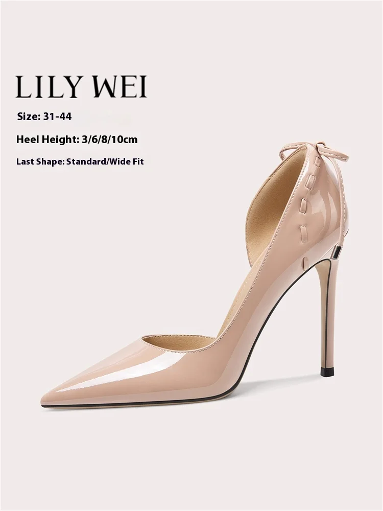 Spring and summer side hollow patent leather bow low-heeled sandals thin high-heeled banquet large size small size women's shoes
Spring and summer side hollow patent leather bow low-heeled sandals thin high-heeled banquet large size small size women's shoes
