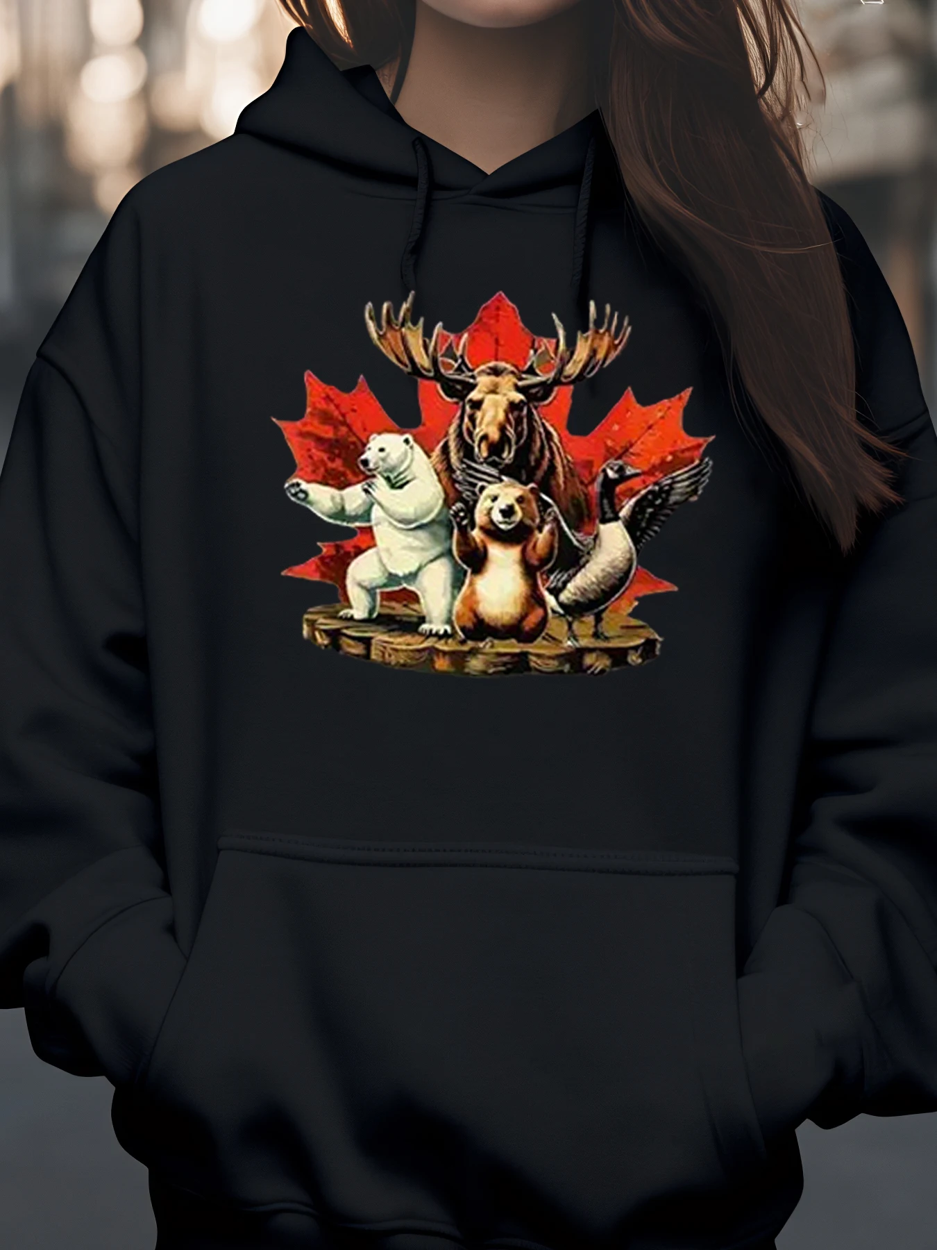 Канадская толстовка с принтом кленового листа дикой природы, осенняя уличная повседневная одежда унисекс
Канадская толстовка с принтом кленового листа дикой природы, осенняя уличная повседневная одежда унисекс