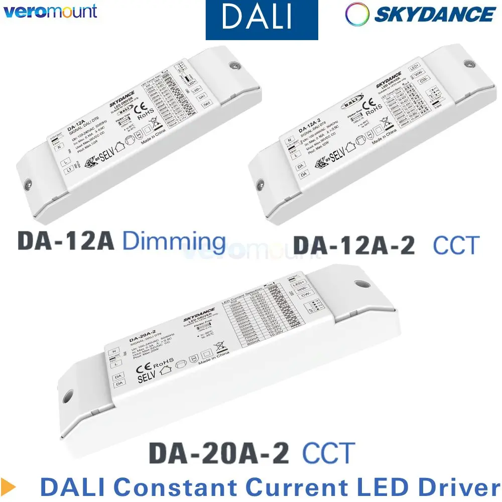 Skydance DA-12A DALI Dimming LED Driver (Constant Current)/DA-12A-2 DALI/DA-20A-2 CCT Constant Current LED Driver for Downlight
Skydance DA-12A DALI Dimming LED Driver (Constant Current)/DA-12A-2 DALI/DA-20A-2 CCT Constant Current LED Driver for Downlight