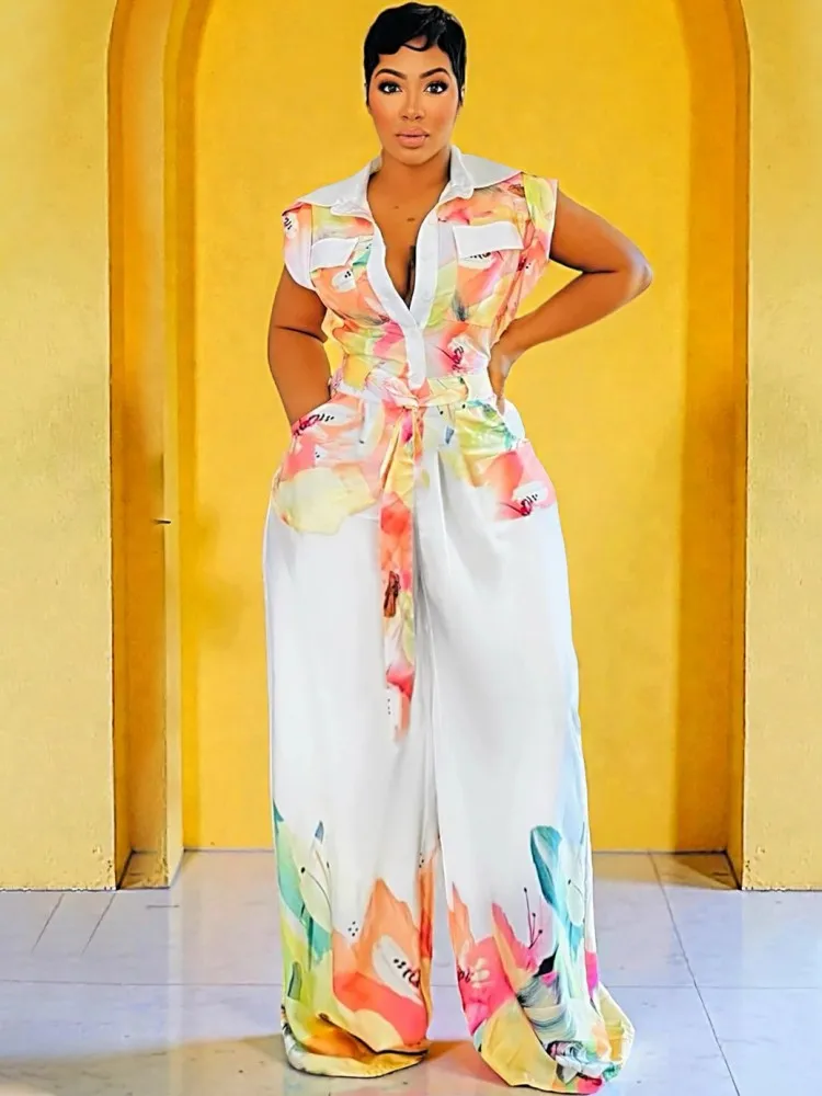 Flower Print Women Jumpsuits For Spring Summer Sleeveless V-Neck Jumpsuits Fashion Streetwear Overalls Pants Trousers 2026
Flower Print Women Jumpsuits For Spring Summer Sleeveless V-Neck Jumpsuits Fashion Streetwear Overalls Pants Trousers 2026