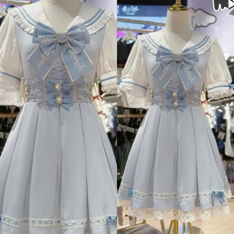 Bow Dresses Lolita Y2K Cosplay JKNavy Feng Shui Blue Vitality Sailor Pleated Puffy Skirt A-line Beach Party Montage Dresses New
Bow Dresses Lolita Y2K Cosplay JKNavy Feng Shui Blue Vitality Sailor Pleated Puffy Skirt A-line Beach Party Montage Dresses New