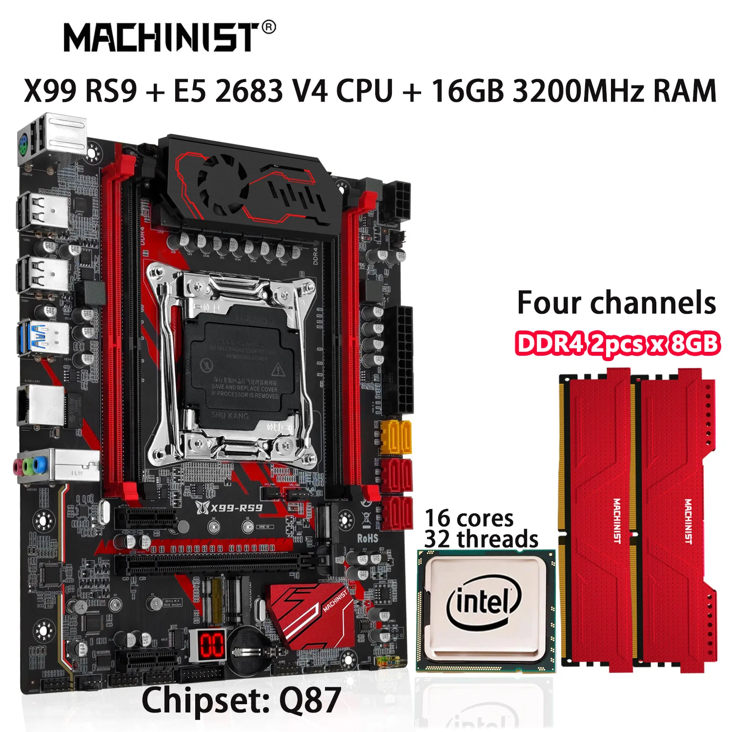 Комплект MACHINIST X99 Материнская плата RS9 Set Xeon E5 2683 V4 Процессор с четырехканальным DDR4 2x8 ГБ 3200 МГц для игрового компьютера WIFI SATA M.2
Комплект MACHINIST X99 Материнская плата RS9 Set Xeon E5 2683 V4 Процессор с четырехканальным DDR4 2x8 ГБ 3200 МГц для игрового компьютера WIFI SATA M.2
