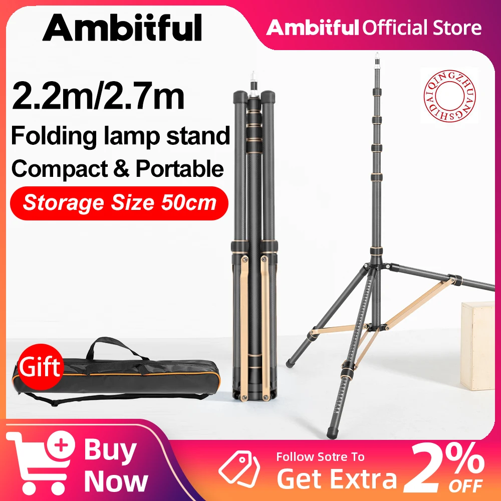QZSD LS-255/285 2.2m 2.7m Portable Aluminum Alloy Carbon Fiber Tripod Photography Reverse Folding Light Stand For Outdoors
QZSD LS-255/285 2.2m 2.7m Portable Aluminum Alloy Carbon Fiber Tripod Photography Reverse Folding Light Stand For Outdoors