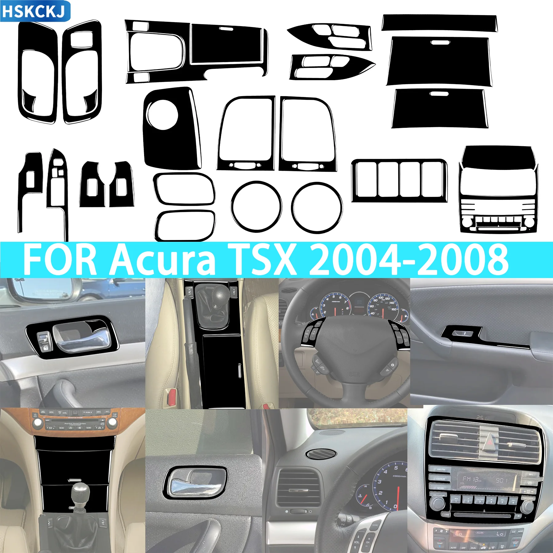 FOR Acura TSX 2004-2008 Car Door Handle Window Lift Center Console Gear Frame Air Outlet Piano Black Accessories Stickers
FOR Acura TSX 2004-2008 Car Door Handle Window Lift Center Console Gear Frame Air Outlet Piano Black Accessories Stickers