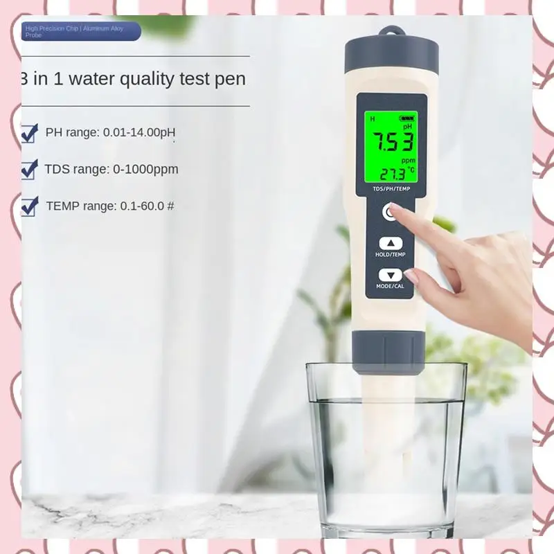 HHTL 3 в 1, ручка для проверки качества воды, TDS/PH/TEMP PH-метр, многопараметрический поясной анализатор качества воды
HHTL 3 в 1, ручка для проверки качества воды, TDS/PH/TEMP PH-метр, многопараметрический поясной анализатор качества воды